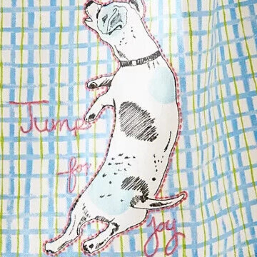 Anthropologie PLAYFUL PUP Dish Towel Animal Lovers Kitchen Refresh Spotted Dog - Picture 2 of 2
